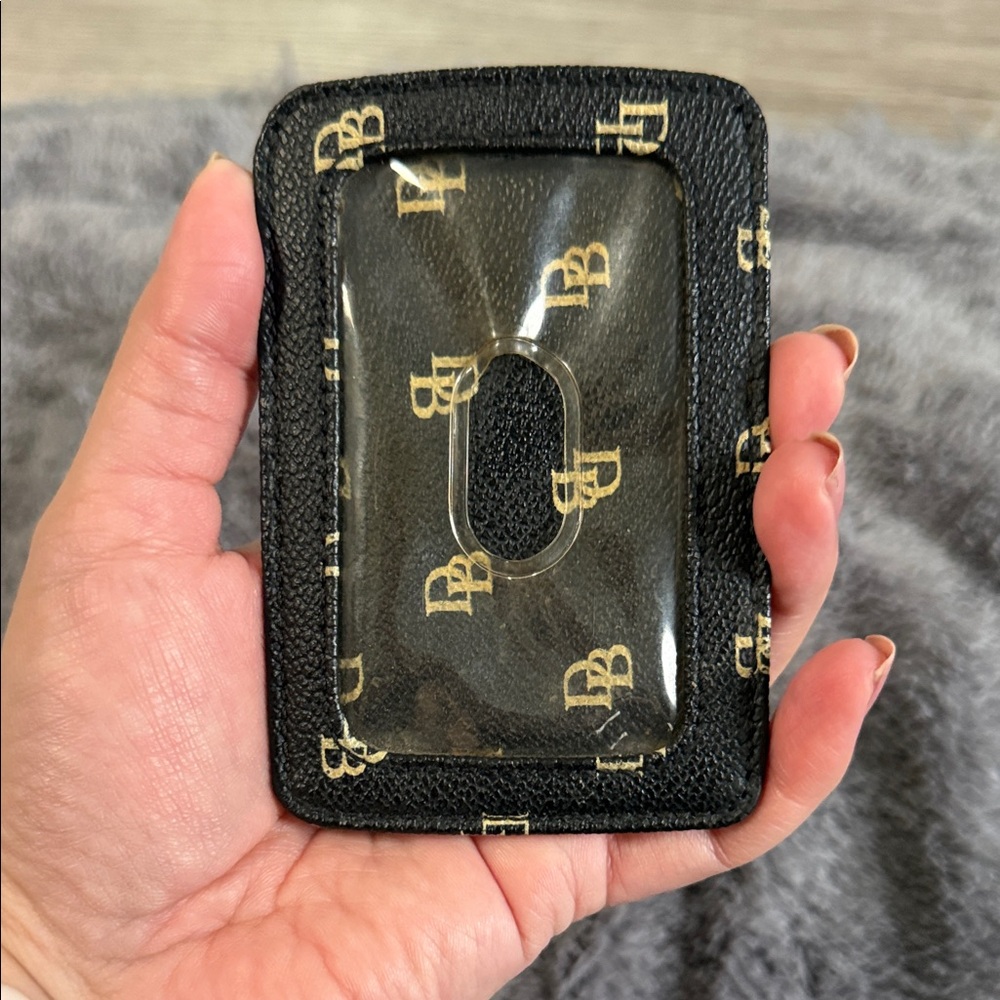 Dooney & Bourke Black and Gold Card Holder - Picture 2 of 3